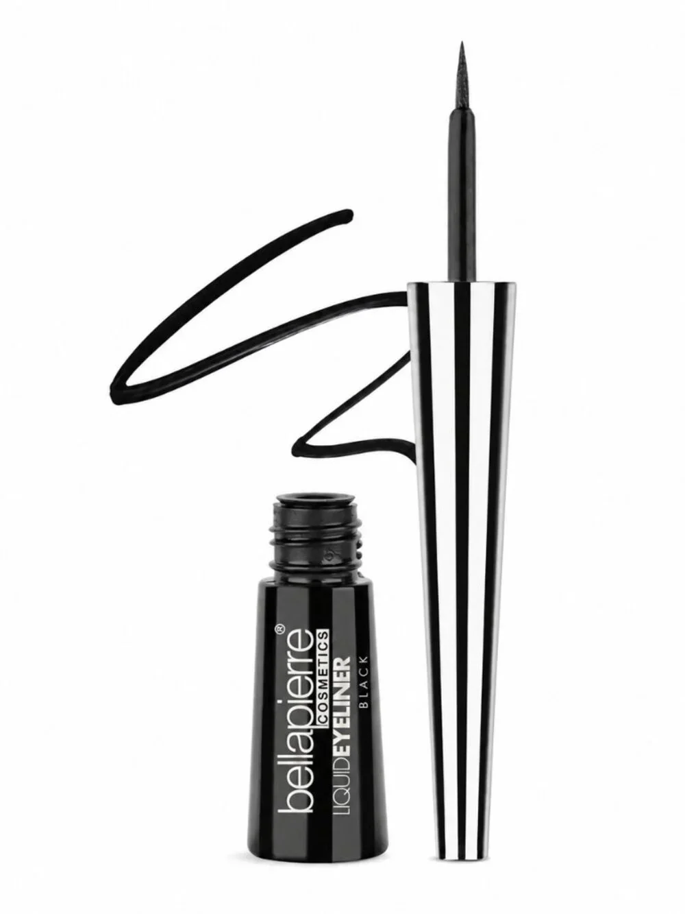 Bellapierre Cosmetics Liquid Eyeliner Black Precision Brush Tip 4ml NIB